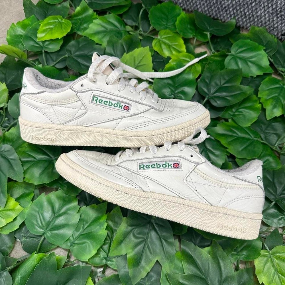 Reebok Club C 85 Vintage Leather Sneakers White Green Women's 6.5 EU 37